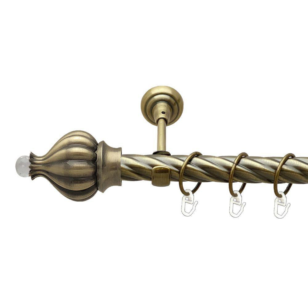 Карниз Orvit Таджа-Кристал металевий однорядний відкритий скручена труба кільце металеве Антик 25 мм 200 см (00-00017740) Львів - фото 1