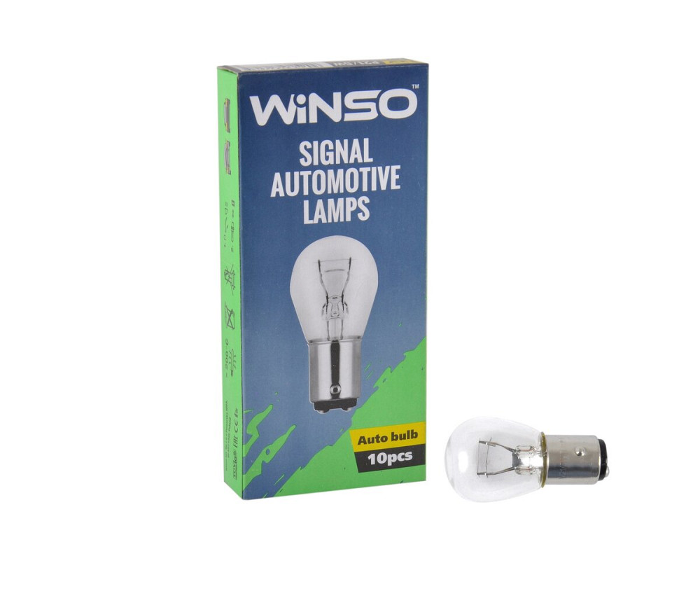 Лампа накаливания Winso 24V P21/5W 21/5W BAY15d, 10шт Киев - изображение 1