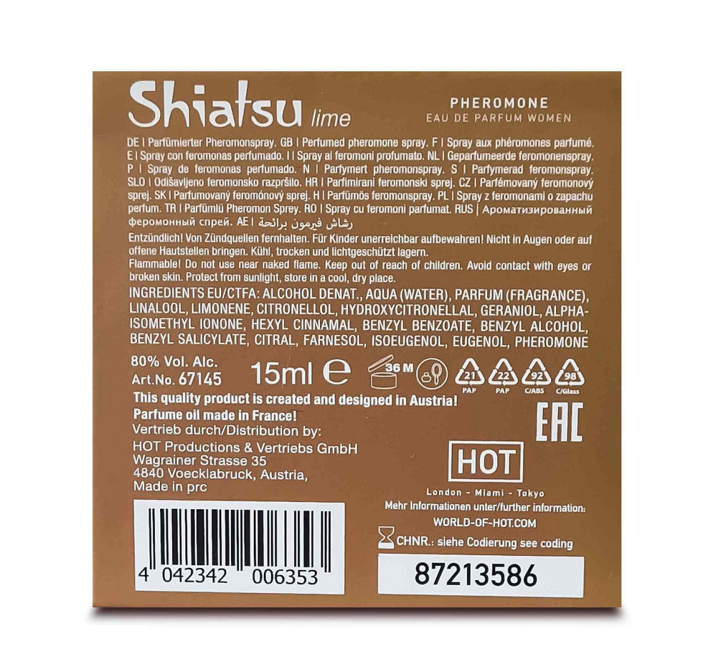 Жіночі феромонні парфуми Shiatsu Lime, 15 мл Sex Aura Київ - фото 3
