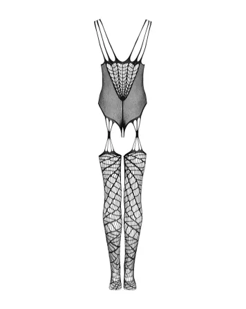 Ажурний бодістокінг під павутину Obsessive Bodystocking G325 black S/M/L, чорний, комбінезон, імітац Львів