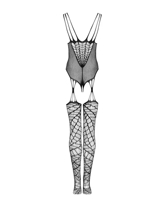 Ажурний бодістокінг під павутину Obsessive Bodystocking G325 black S/M/L, чорний, комбінезон, імітац Львів - фото 6