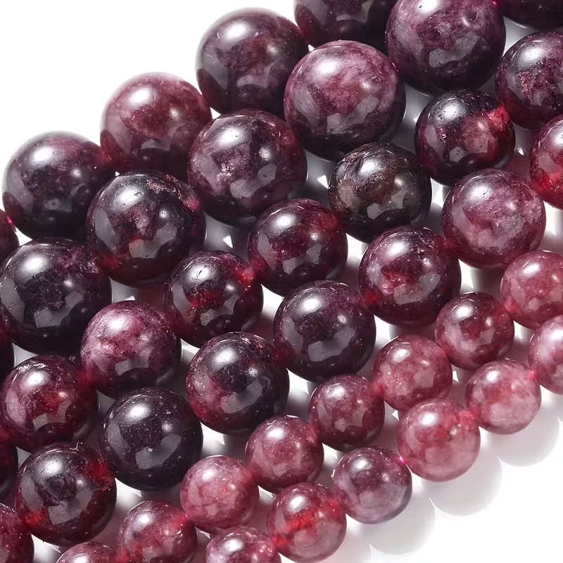 Намистини з червоного гранату 8 мм – нитка 45 штук Київ - фото 2