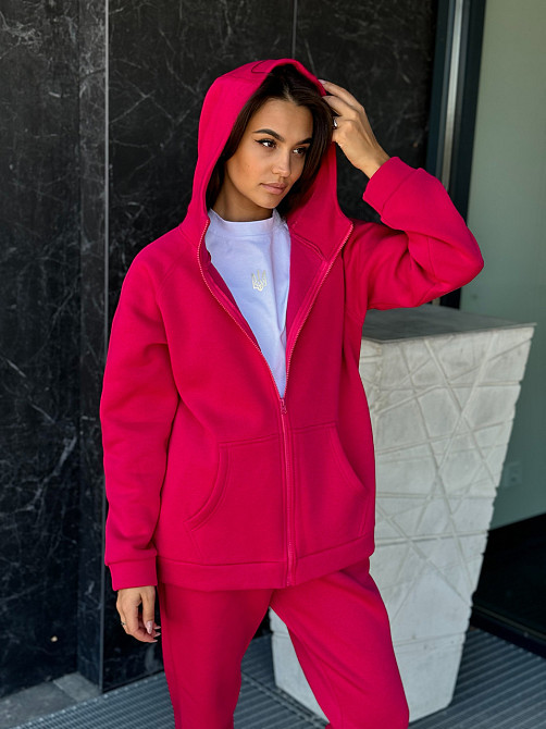 Женский теплый костюм на флисе Малиновый 46/48 Харьков - изображение 2