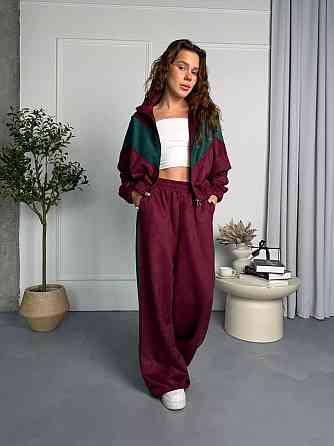 Женский стильный повседневный костюм двойка из замша на дайвинге Одесса