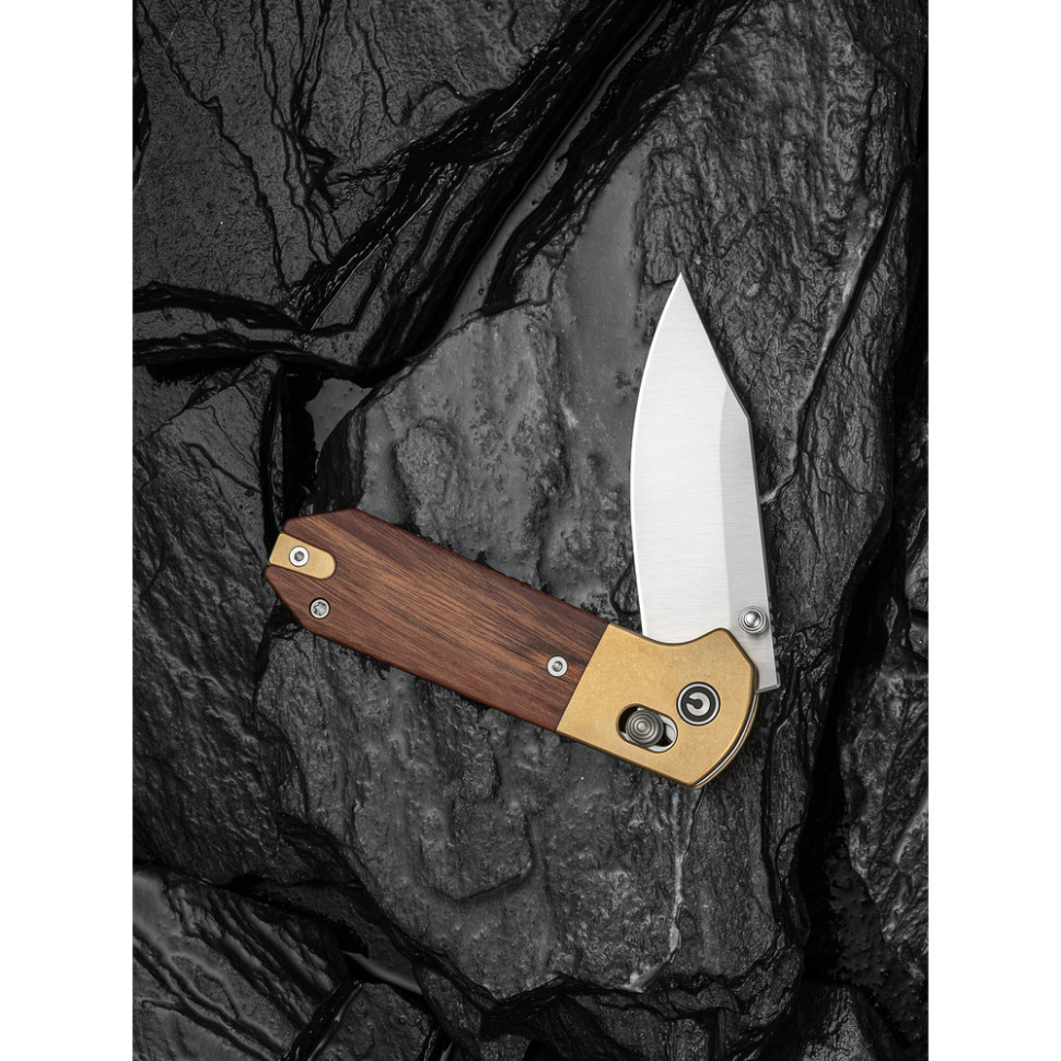 Нож складной карманный Civvi Yonder Clip Point (7.3 см) 14C28N / Wood and Brass натуральный Киев - изображение 10