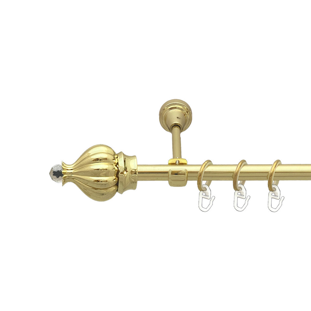 Карниз Orvit Таджа-Кристал металевий однорядний відкритий Золото 16 мм 200 см (00-00014132) Львів - фото 1