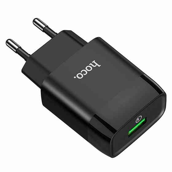 Сетевое зарядное устройство HOCO C72Q Glorious single port QC3.0 charger, цвет черный 6931474732507 Одесса