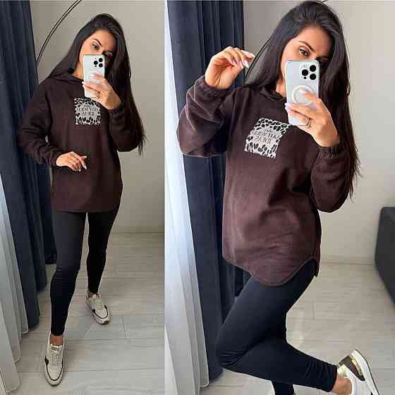 Жіночий теплий костюм-двійка: кофта та лосини двосторонній Polar Фліс + дайвінг на флісі Шоколад, 42/44 Одеса