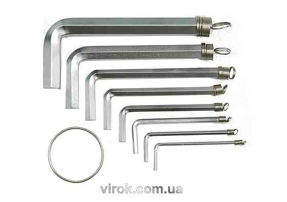 Ключі 6-гранні L-подібні VOREL : на кільці, М1,5-10 мм, Cr-V. Набір 10 Шт. [20/100] Одесса