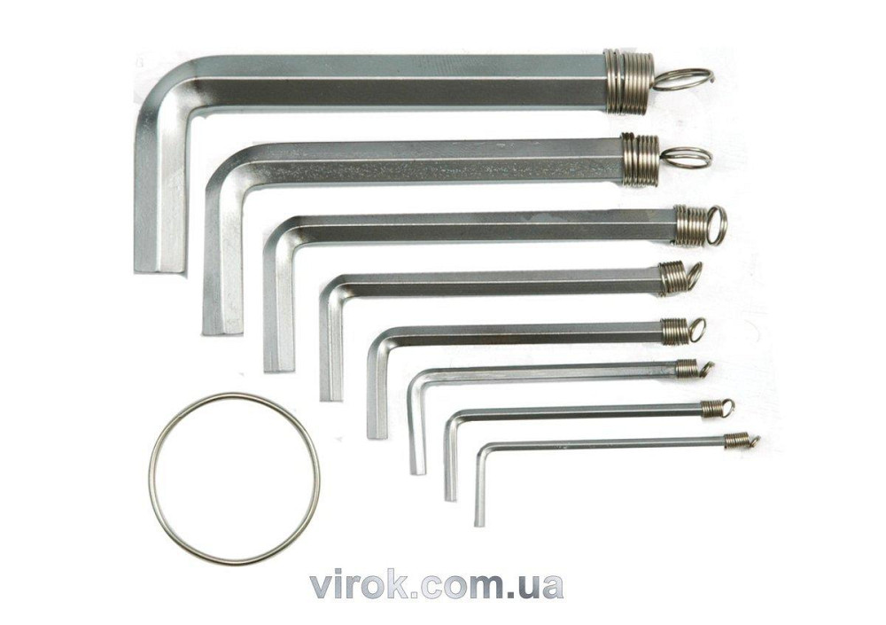 Ключі 6-гранні L-подібні VOREL : на кільці, М1,5-10 мм, Cr-V. Набір 10 Шт. [20/100] Одеса - фото 1