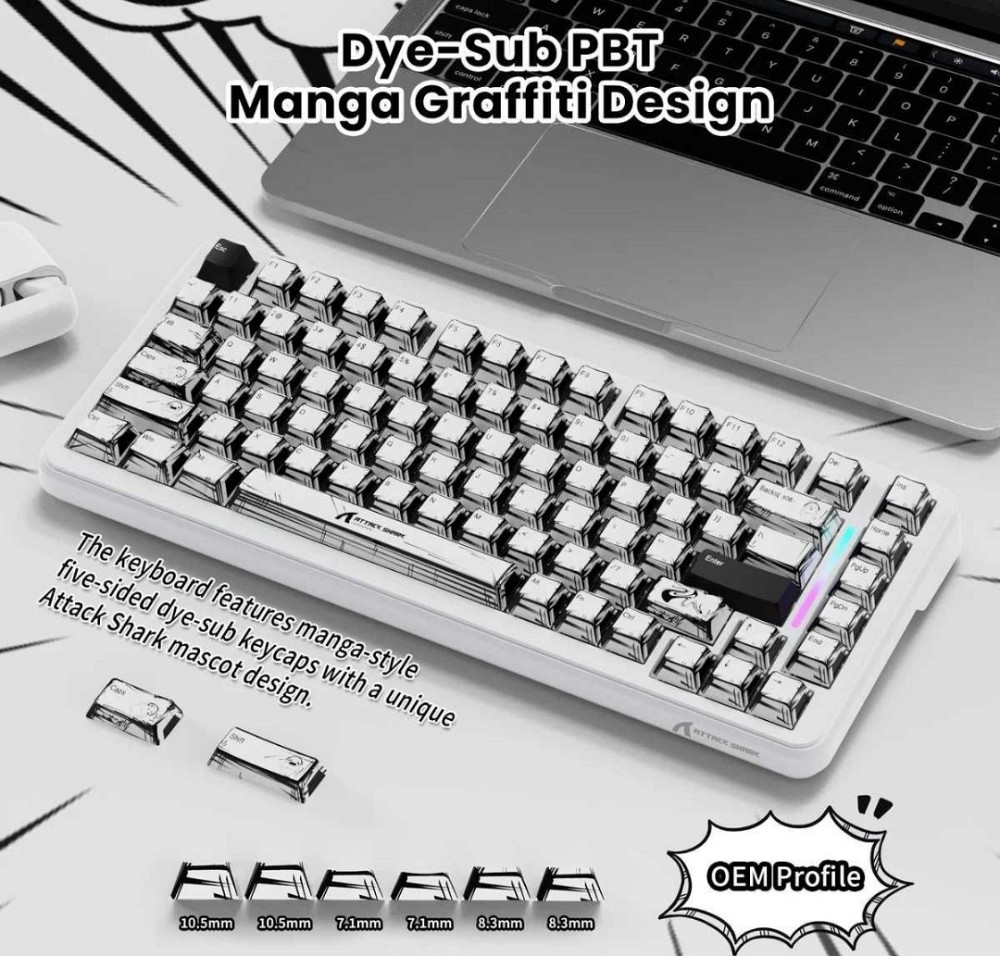 Игровая Механическая Клавиатура Attack Shark X82 Pro HE магнитные свитчи. Харьков - изображение 7