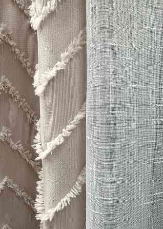 Комплект штор VR-Textil Лен Букле 100х270 2шт и Тюль 300х270 1813ш-115т Пудровый с белым 71-039/1 Киев