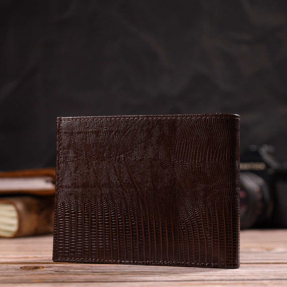 Удобное мужское портмоне из натуральной фактурной кожи CANPELLINI 21869 Коричневый Киев - изображение 9
