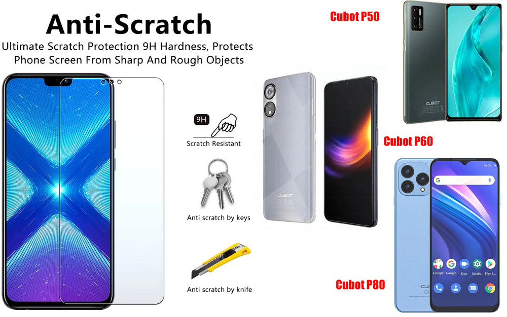 Захисне скло NeoGlass для Cubot P50, Cubot P60, Cubot P80 – надпрозоре та стійке Київ - фото 1