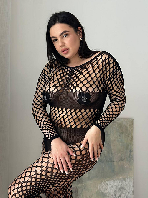 Еротичний Бодістокінг у велику Сітку PLUS SIZE сексуальний комбінезон для повних жінок Одеса - фото 5