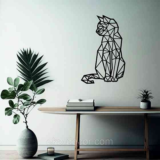 Декоративное настенное Панно «Кот» Декор на стену 90*58 см, Черный Киев