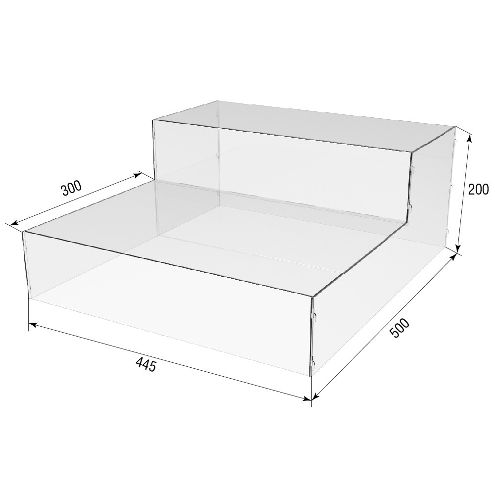 Товарна горка EKOSTAR на 2 сходинки з акрилу 445x500x200 2 мм Київ - фото 3