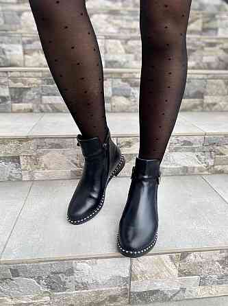 Vesna Черевики жіночі VESNA чорні натуральна шкіра з хутром висота 11 см (2422) 36 і 39 Коломия