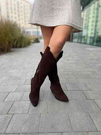 Edan Instruments Чоботи жіночі EDAN K/B шоколадні замша натуральна высота 36см обхват 39-40см к Коломыя