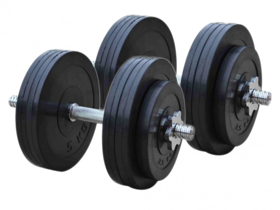 Гантелі обгумовані набірні 2 по 26 кг Гантелі, гирі, штанги та диски металеві Київ - фото 1