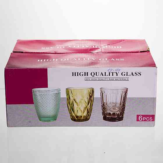 Набір склянок 6 штук 250 мл для лимонадів соку води коктейлів склянки скляні для напоїв Сірий HP-19-184 Коломыя