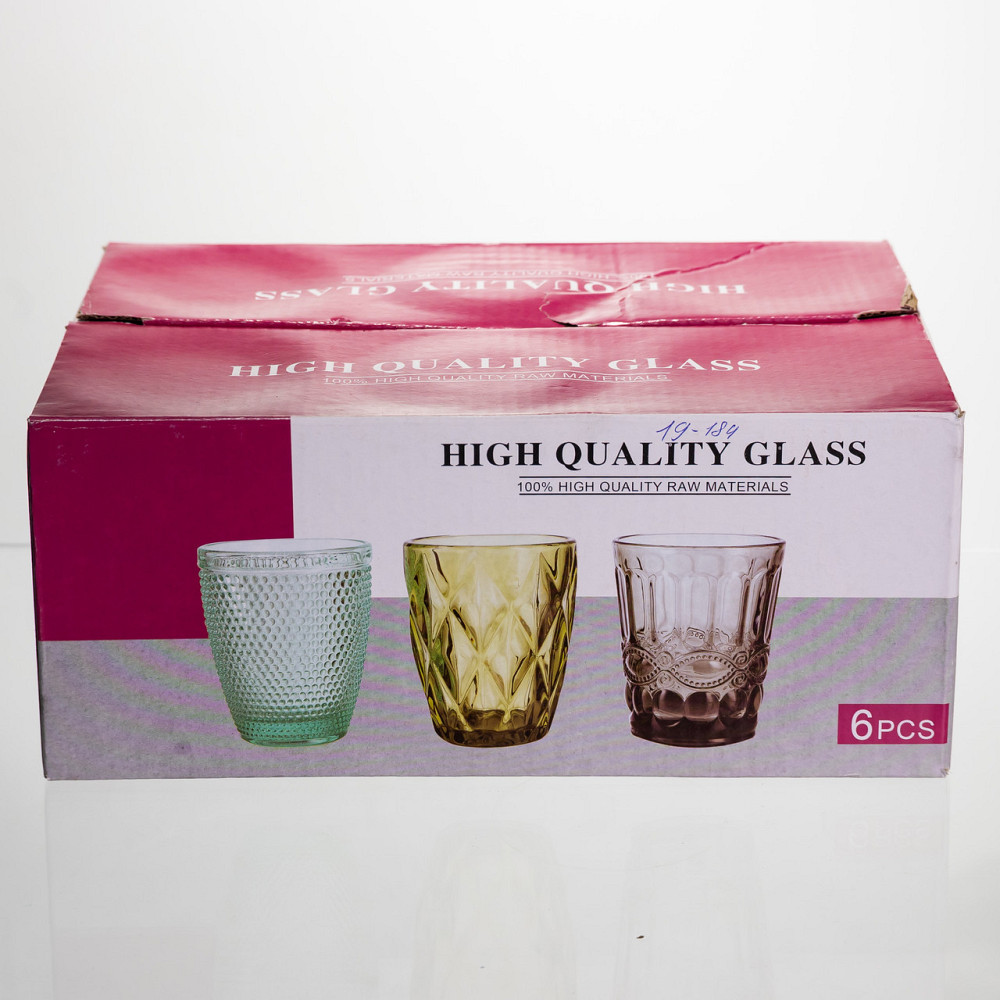 Набір склянок 6 штук 250 мл для лимонадів соку води коктейлів склянки скляні для напоїв Сірий HP-19-184 Коломия - фото 4