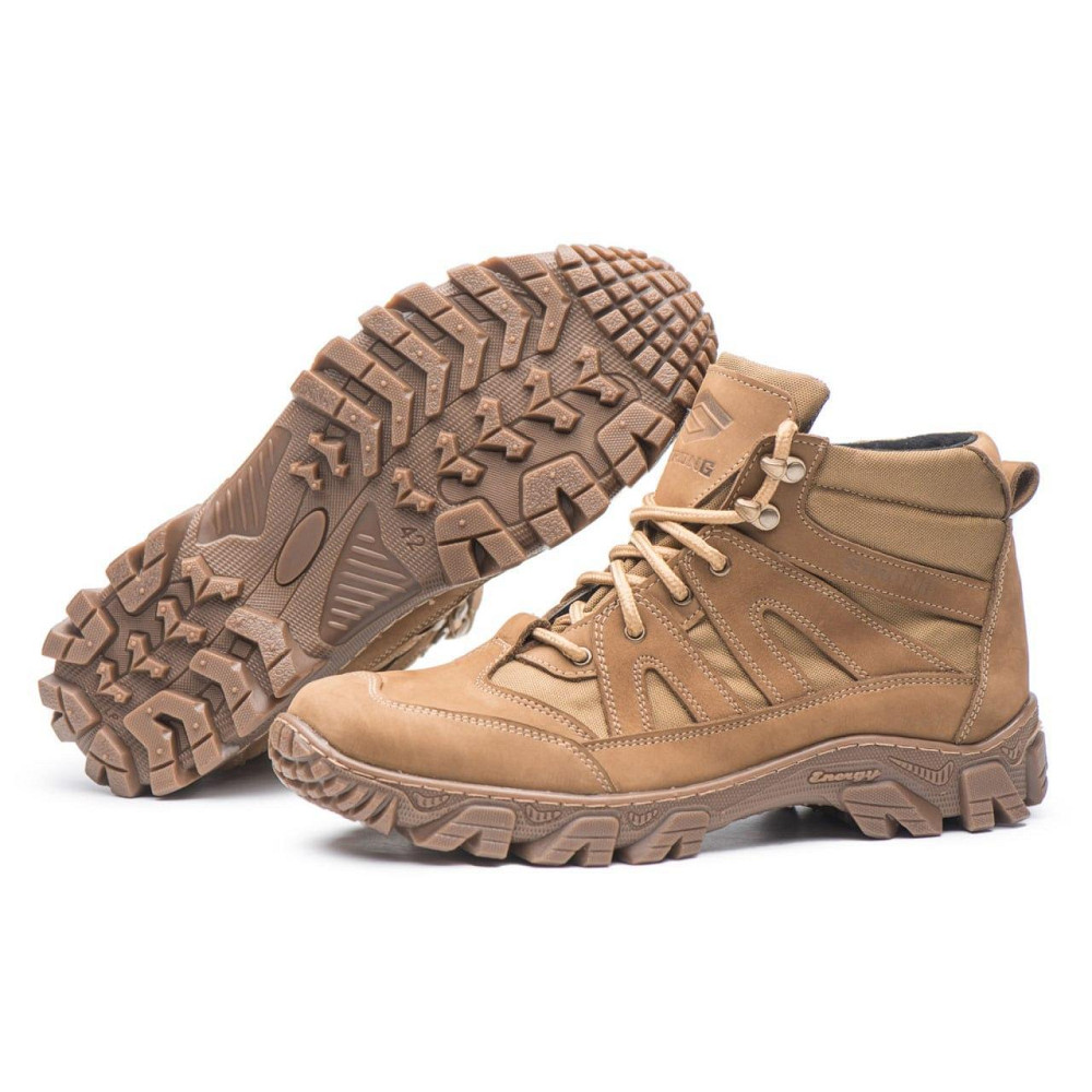 Тактичні черевики шкіряні, кордура. Прошиті, Міцні (койот) 42 (28) Харків - фото 1