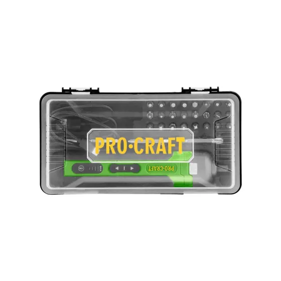 Електровикрутка акумуляторна з набором біт Procraft 10 Нм  1.5 А/год в кейсі, Акумуляторні викрутки Львів