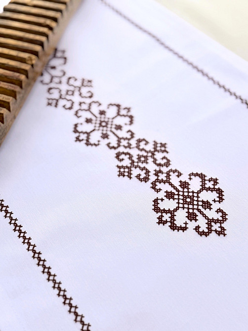 Ecotton Ранер доріжка Ecotton 45x170 см для обіднього столу водовідштовхувальна в етно-стилі бі Киев - изображение 2