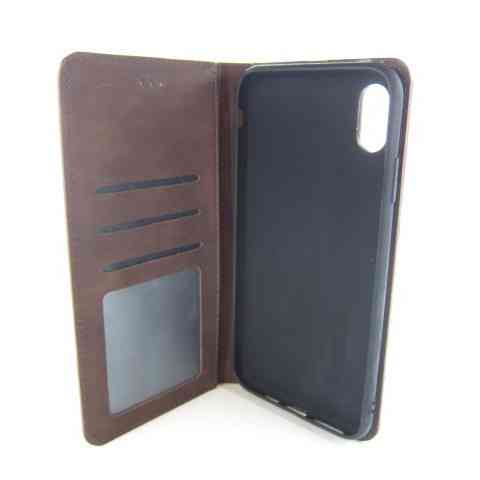 Чехол книжка iPhone XS Max Premium Case (коричневый) Одесса