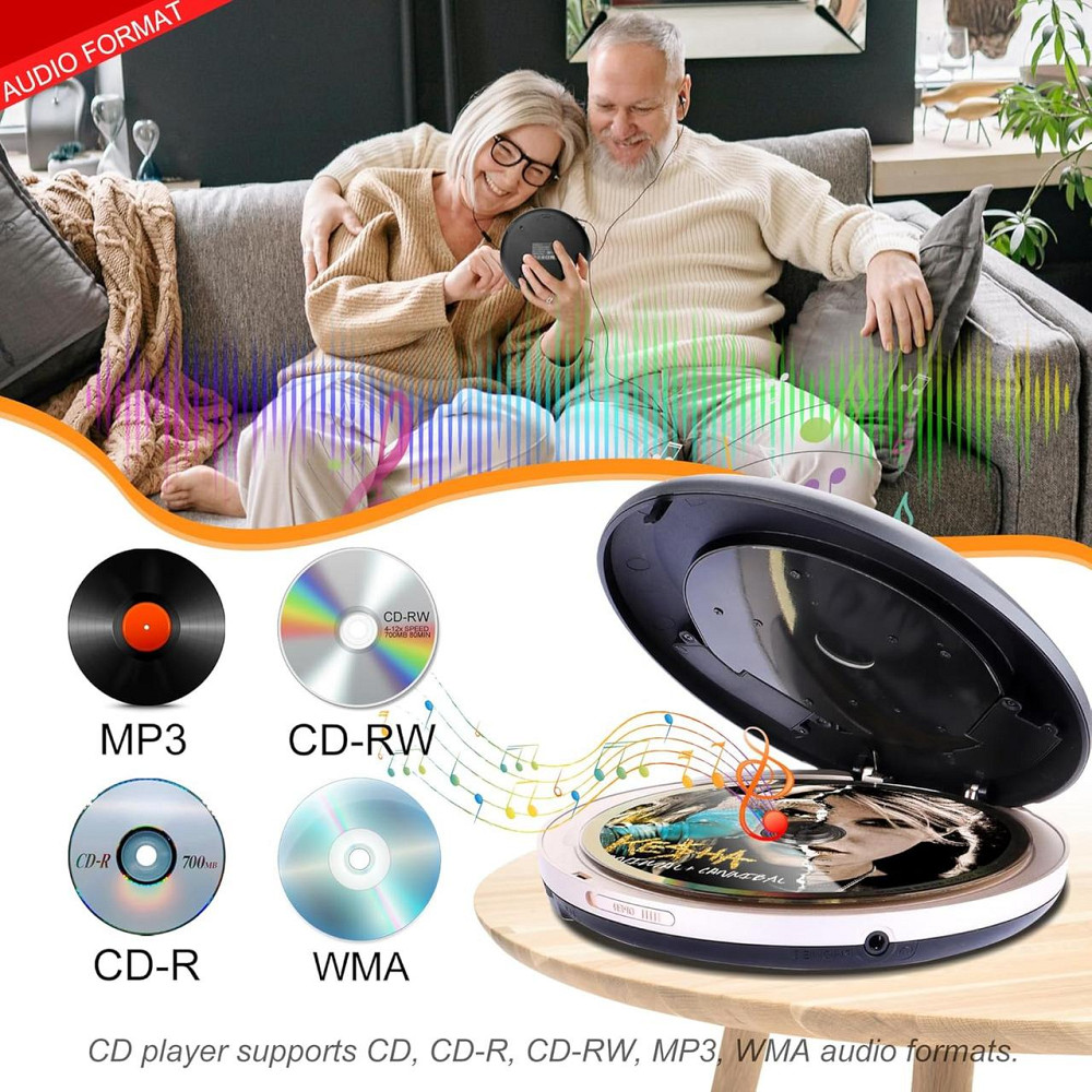 Портативний CD-програвач CCHKFEI C302 РК-дисплей з вбудованими динаміками та акумулятором Дніпро - фото 7