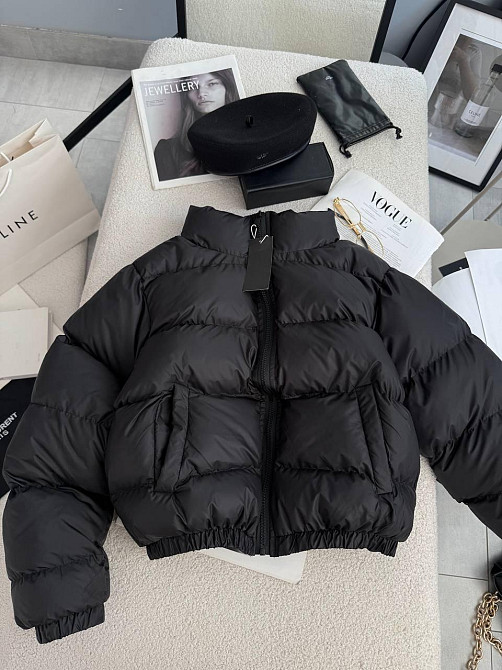 Жіноча стильна повсякденна куртка на біопуху плащівку лаке Чорний, 46/48 Одеса - фото 3