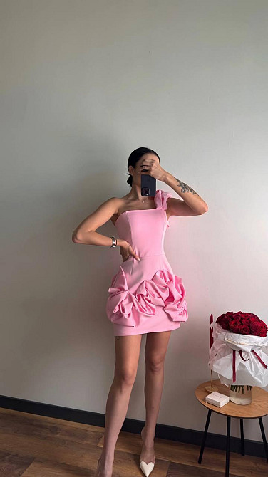Женское праздничное мини платье с воланами костюмка барби. Розовый, 44/46 Одесса - изображение 6