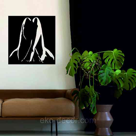 Декоративное настенное Панно «Силуэт женщины», Декор на стену 90*87 см, Черный Киев
