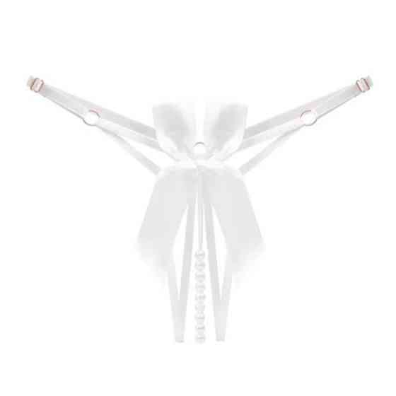 Труси з бусинками еротичні сексуальні жіночі one size білий Київ