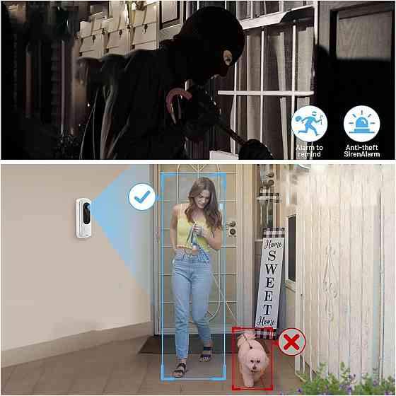 Беспроводной видеозвонок H6 с WiFi, камерой ночного видения, датчиком движения и голосовым управлени Киев