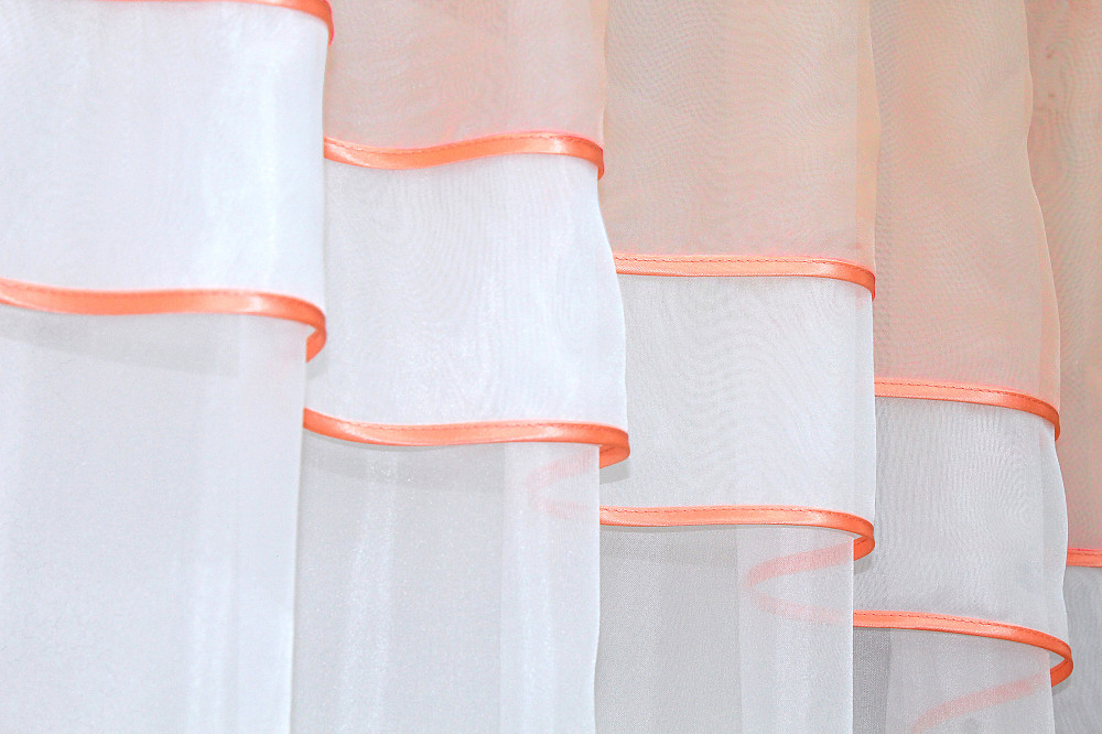 Кухонная гардина VR-Textil № 036к арка белый с персиковым 280х170 см (52-0399) Киев - изображение 3