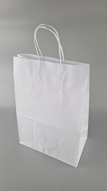 Пакет паперовий білий з ручками 36*25*11см білий 25 шт Харків - фото 1