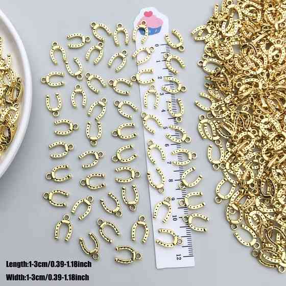 Набор золотистых мини-подков для украшений – 10 шт Киев