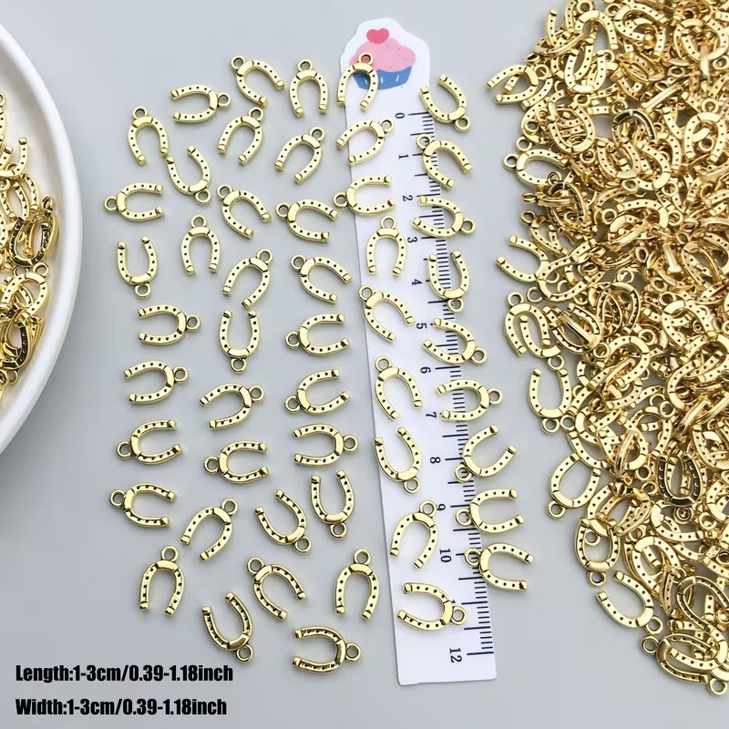 Набор золотистых мини-подков для украшений – 10 шт Киев - изображение 5