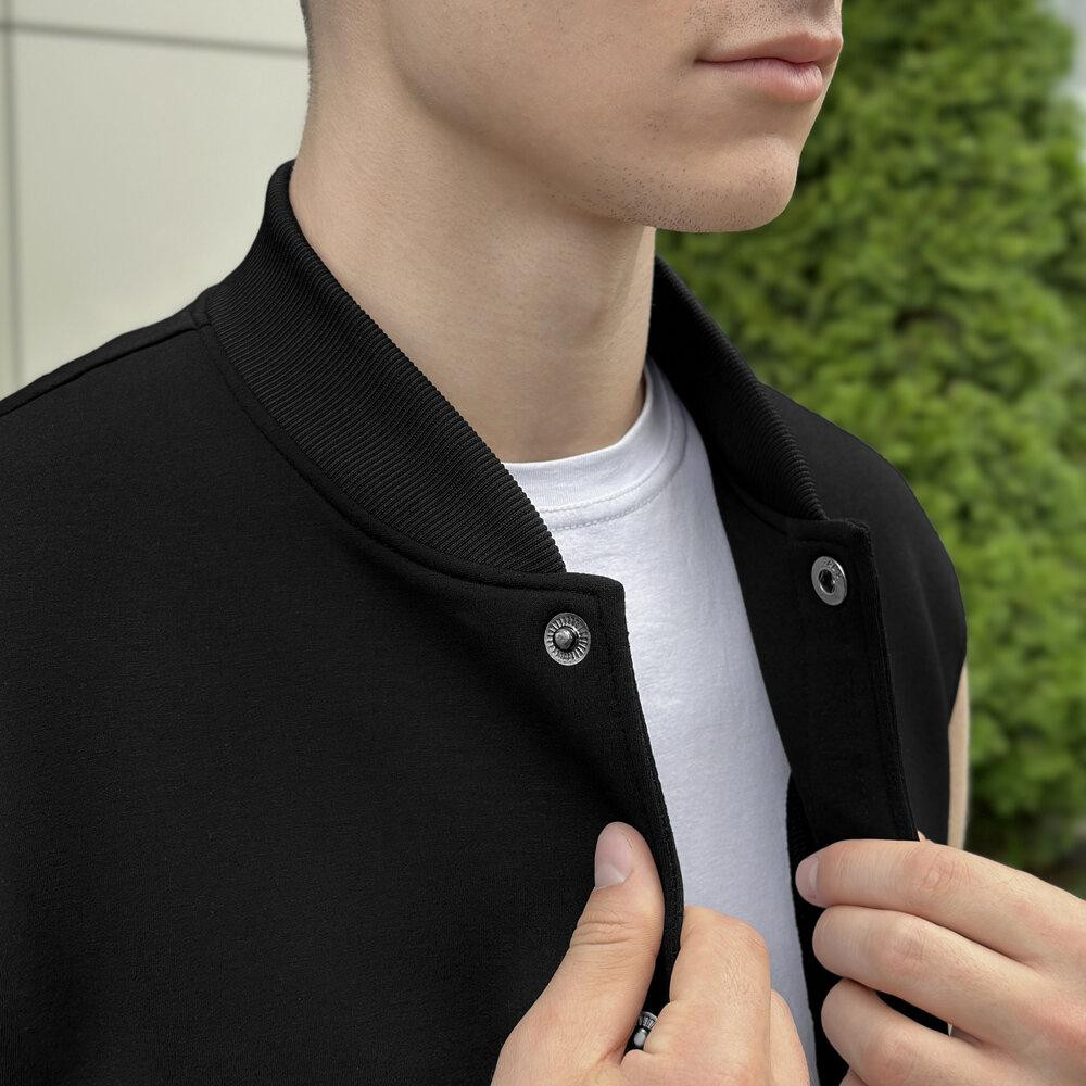 Чорний чоловічий бомбер на кнопках Pobedov Blast Київ - фото 5