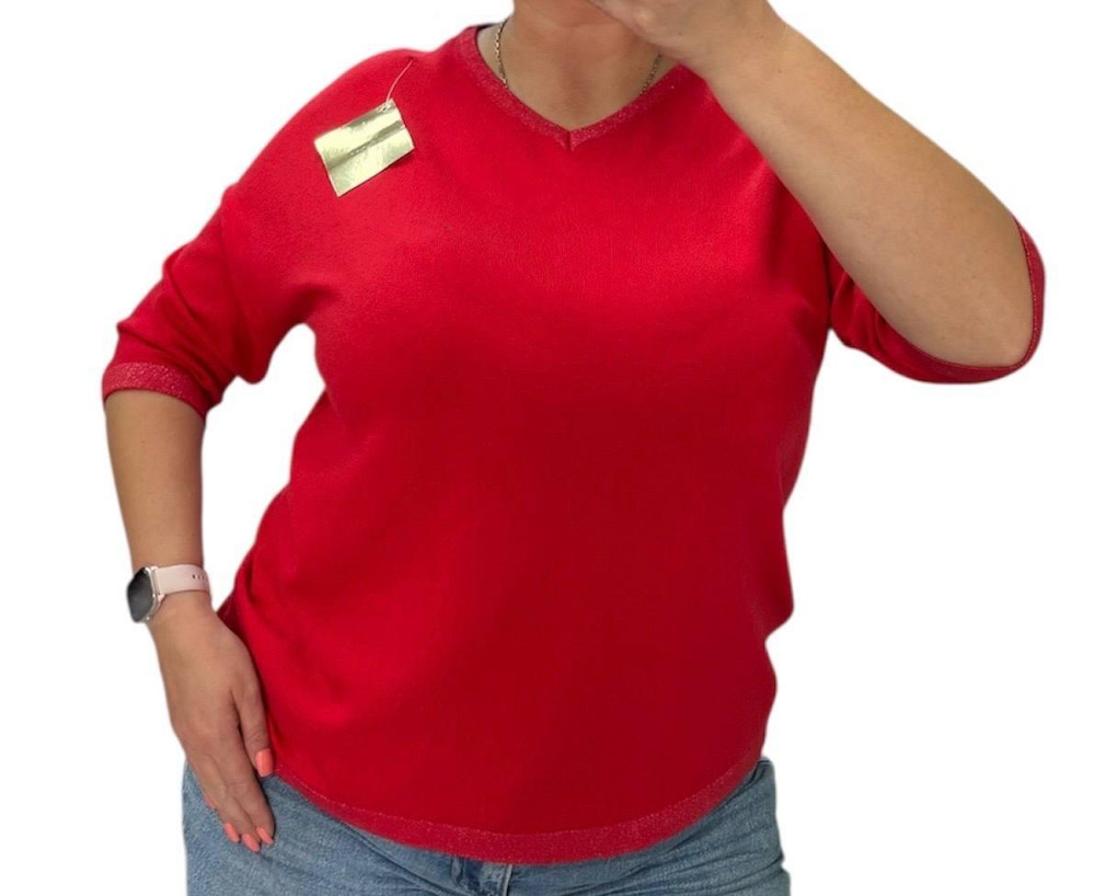 Женская базовая повседневная кофта американка хлопок, кашемир Красный Одесса - изображение 1