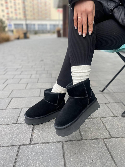 Без бренда Угги жіночі BESSKP -1 чорні (зима, замша натуральна) (5757) 38 Коломыя - изображение 3