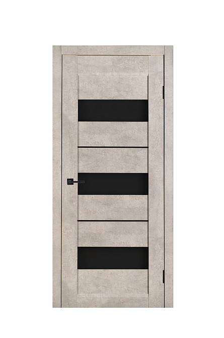 Дверь Реликт Трес Бетон+ Черное стекло 80*200 см Классические двери для дома Межкомнатная дверь Киев - изображение 1