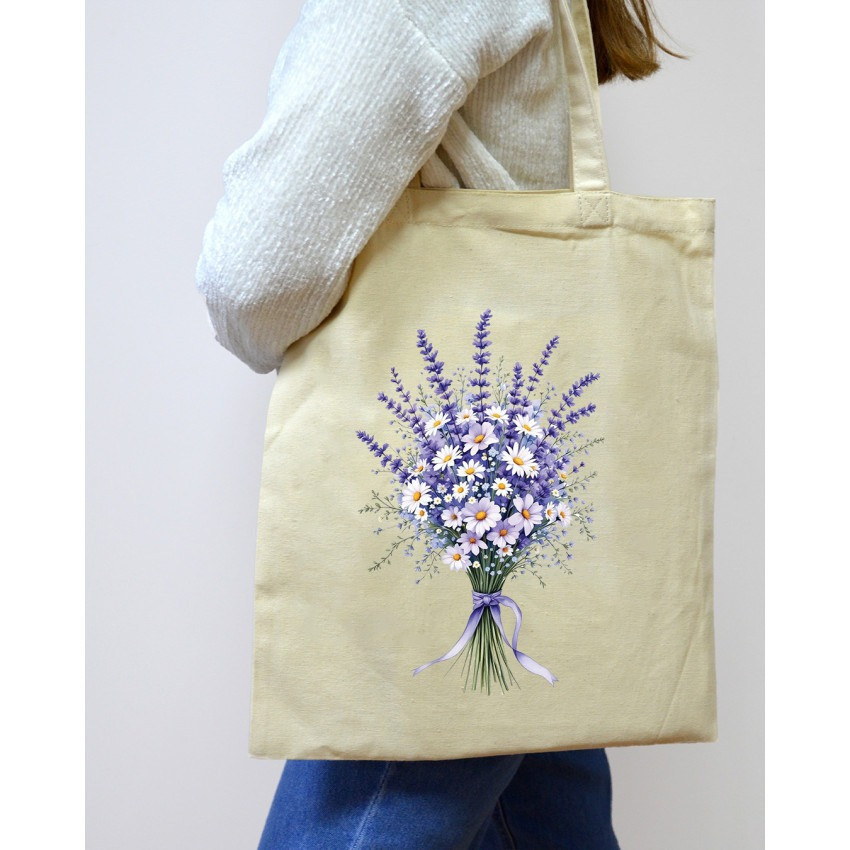 Екошопер BookOpt BK 4105 Лавандовий букет бежевий Киев - изображение 4