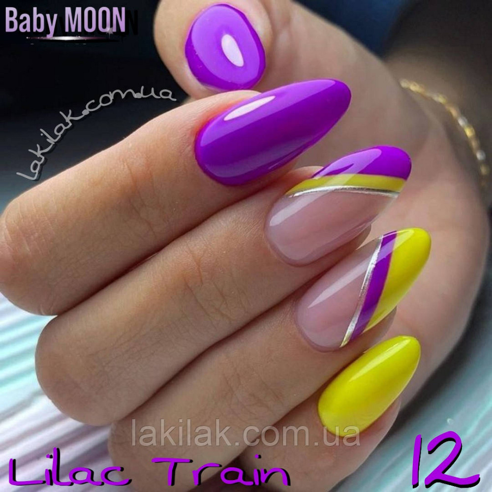 Гель-лак BABY MOON Lilac Train №12 яскраво-фіолетовий, 6 мл Херсон - фото 1