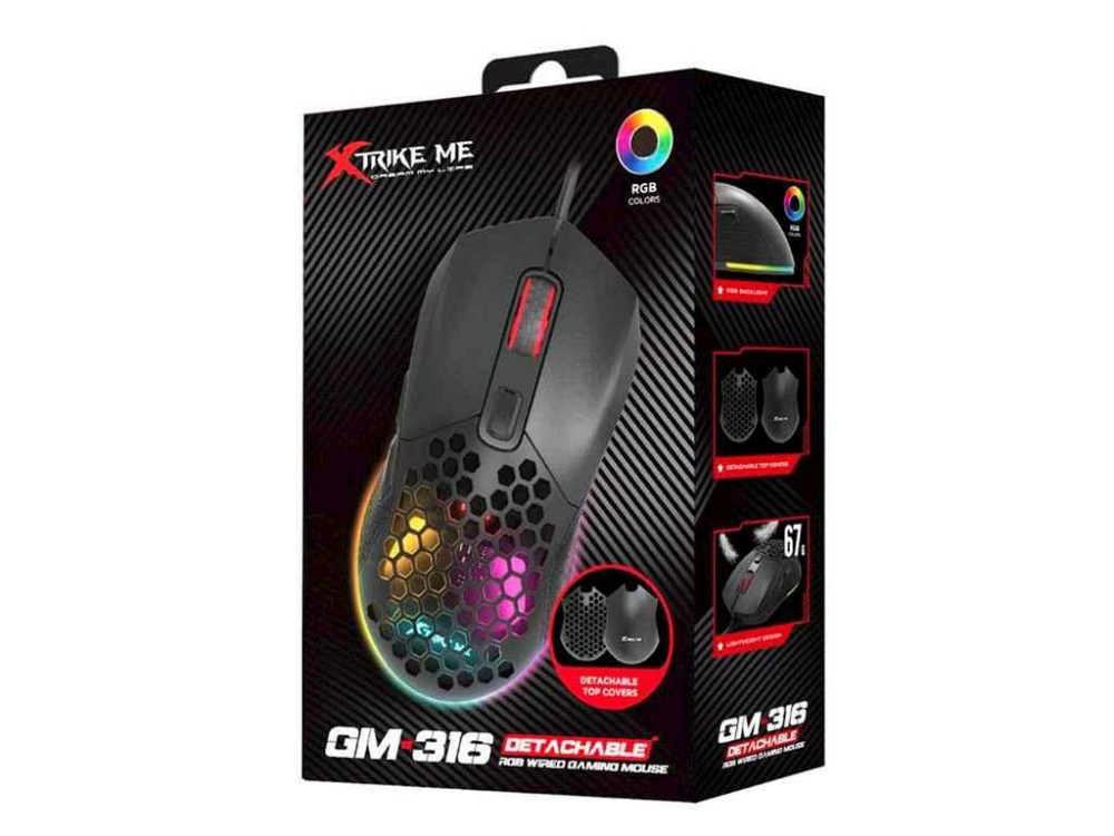 Мышка проводная игровая GM-316 RGB черный ТМ XTRIKE Киев - изображение 1