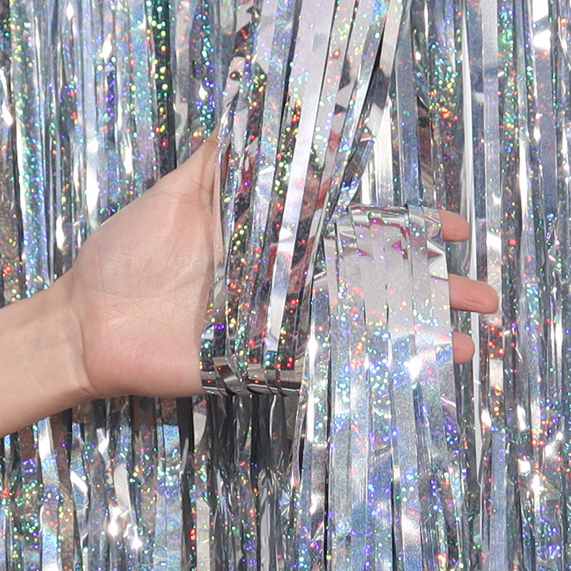 Дощик для фотозони з голограмою прикраса 245 см на 92 см сріблястий Київ - фото 8