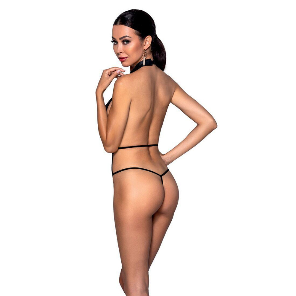 Боді-халтер з екошкіри Passion JANNIES BODY XXL/XXXL black Sex Aura Київ - фото 2