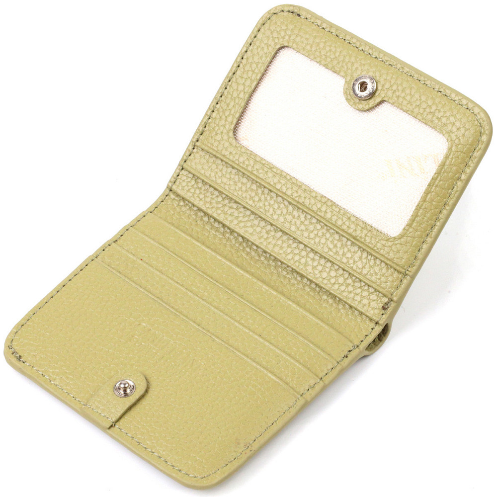 Компактний жіночий гаманець із натуральної шкіри флотар CANPELLINI 21793 Оливковий Київ - фото 5